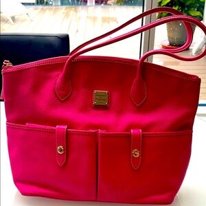 NWOT. Dooney & Bourke Pink Tote with Gold Hardware